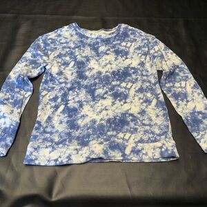 Cat & Jack Blue and White Tie-Dye Top